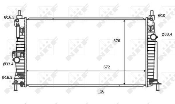 Radiador, refrigeración del motor NRF B.V. ref. 59068
