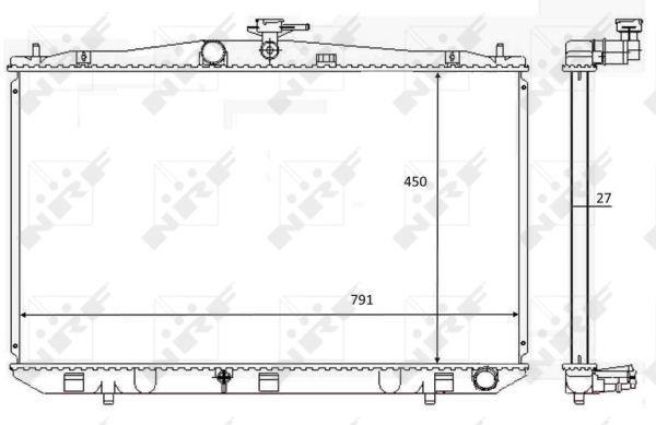 Radiador, refrigeración del motor NRF B.V. ref. 59081
