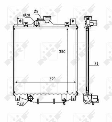 Radiador, refrigeración del motor NRF B.V. ref. 59083