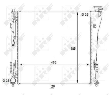 Radiador, refrigeración del motor NRF B.V. ref. 59087