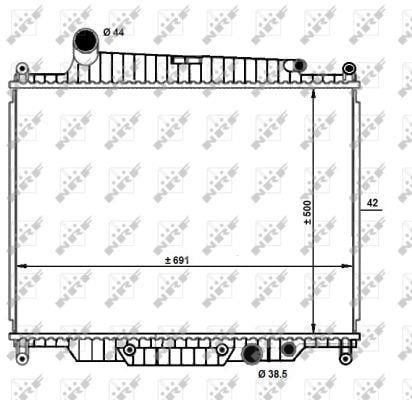 Radiador, refrigeración del motor NRF B.V. ref. 59096