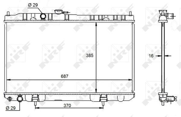 Radiador, refrigeración del motor NRF B.V. ref. 59099
