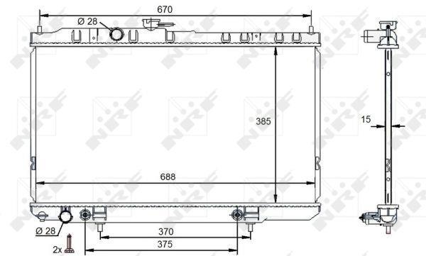 Radiador, refrigeración del motor NRF B.V. ref. 59100