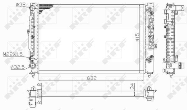 Radiador, refrigeración del motor NRF B.V. ref. 59101