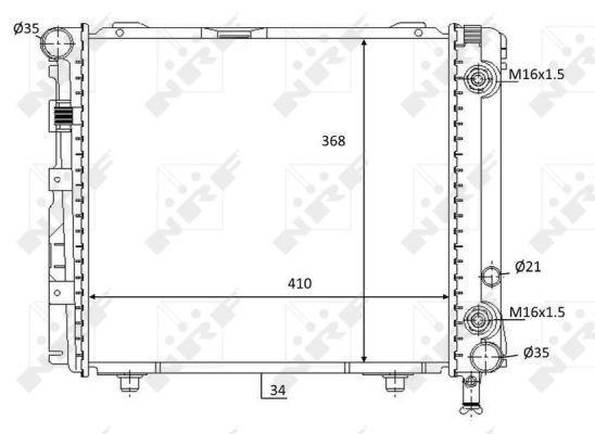 Radiador, refrigeración del motor NRF B.V. ref. 59103