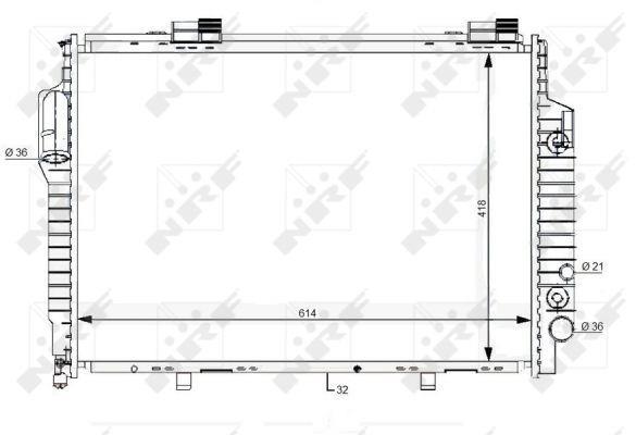 Radiador, refrigeración del motor NRF B.V. ref. 59111