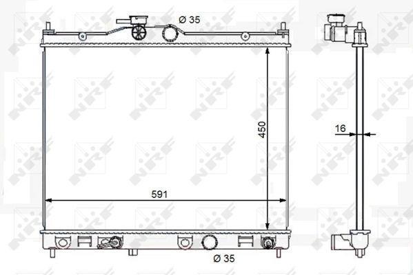 Radiateur moteur (Radiateur de refroidissement) NRF B.V. 59119