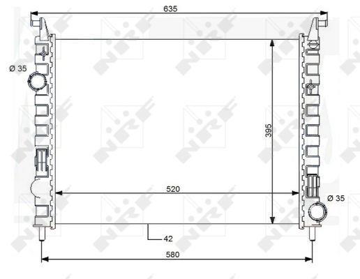 Radiateur moteur (Radiateur de refroidissement) NRF B.V. ref. 59120