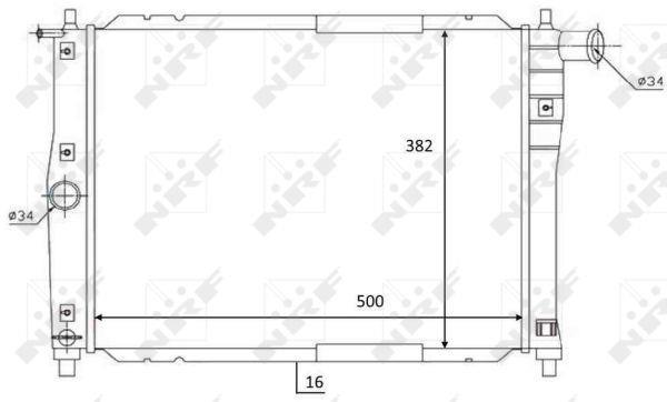 Radiador, refrigeración del motor NRF B.V. ref. 59122