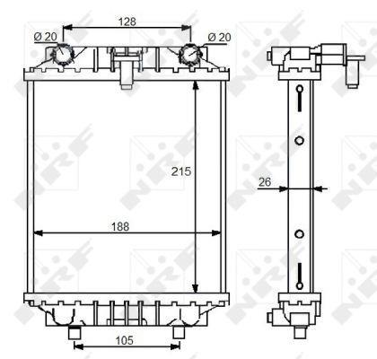 Radiador motor NRF B.V. 59125
