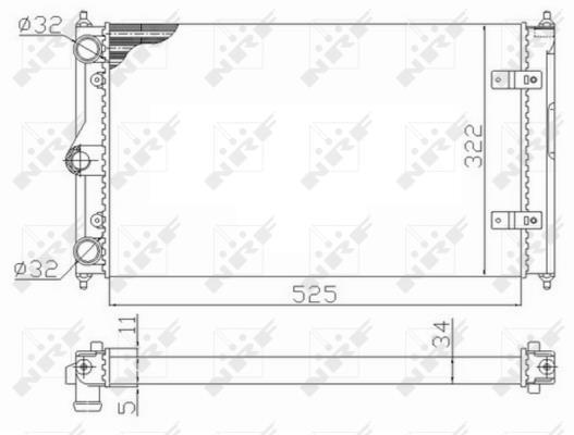 Radiador, refrigeración del motor NRF B.V. ref. 59128