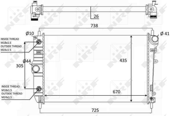 Radiador, refrigeración del motor NRF B.V. ref. 59129