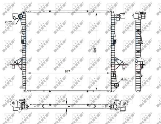 Radiador, refrigeración del motor NRF B.V. ref. 59145