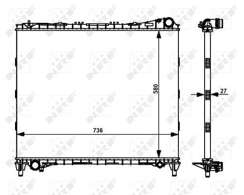 Radiateur moteur (Radiateur de refroidissement) NRF B.V. 59174