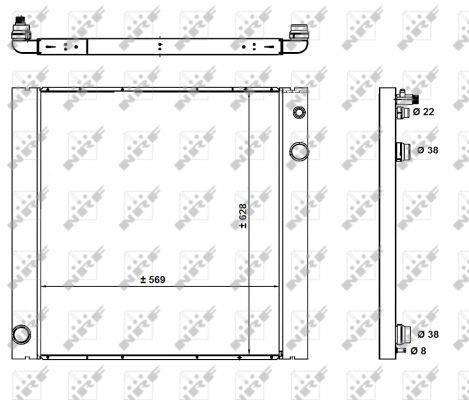 Radiador, refrigeración del motor NRF B.V. ref. 59182