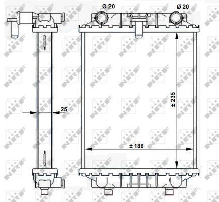 Radiador, refrigeración del motor NRF B.V. ref. 59183