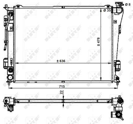Radiador, refrigeración del motor NRF B.V. ref. 59200