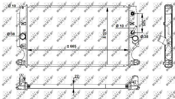 Radiador, refrigeración del motor NRF B.V. ref. 59202