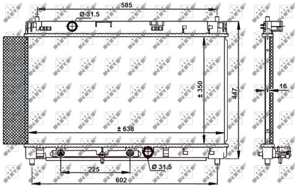 Radiador, refrigeración del motor NRF B.V. ref. 59204