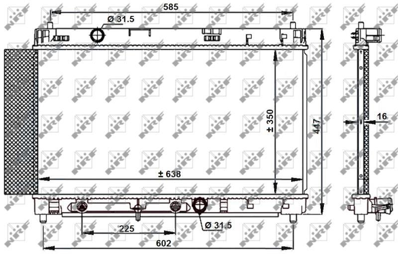 Radiador, refrigeración del motor NRF B.V. ref. 59204
