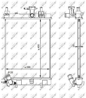 Radiador, refrigeración del motor NRF B.V. ref. 59207
