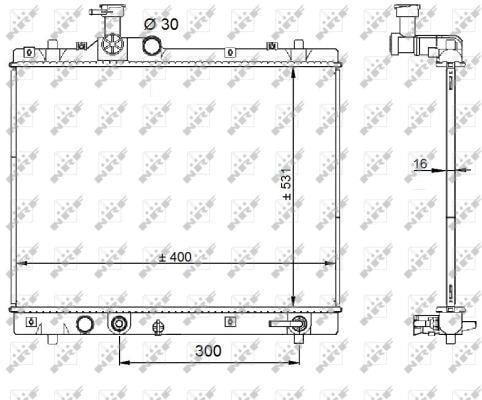 Radiador, refrigeración del motor NRF B.V. ref. 59208