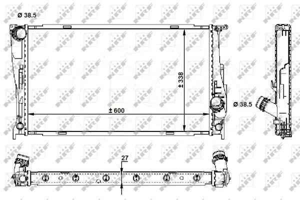 Radiador, refrigeración del motor NRF B.V. ref. 59210