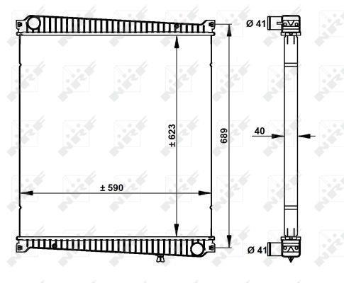 Radiador, refrigeración del motor NRF B.V. ref. 59212