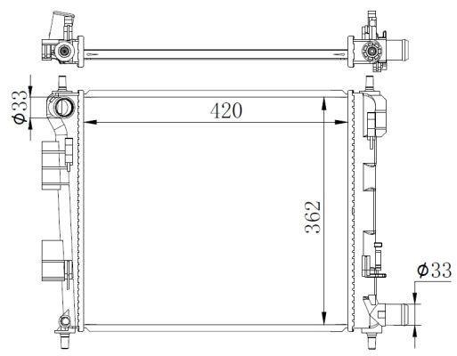 Radiador, refrigeración del motor NRF B.V. ref. 59262