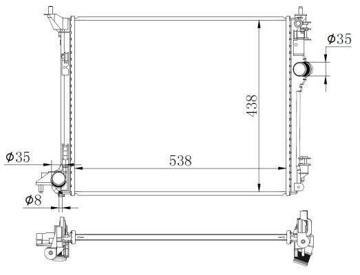 Radiateur moteur (Radiateur de refroidissement) NRF B.V. ref. 59270
