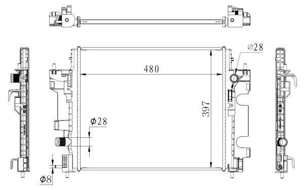 Radiateur moteur (Radiateur de refroidissement) NRF B.V. 59274