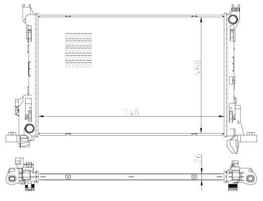Radiador, refrigeración del motor NRF B.V. ref. 59295