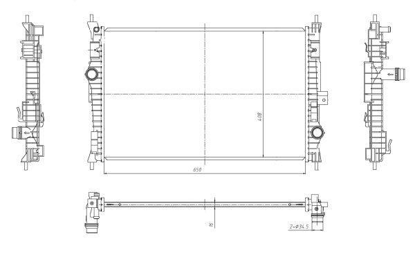Radiateur moteur (Radiateur de refroidissement) NRF B.V. ref. 59302