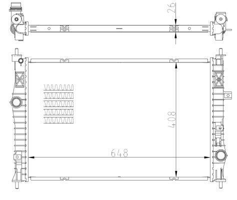 Radiador, refrigeración del motor NRF B.V. ref. 59355
