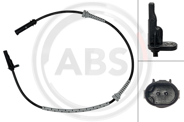 Capteur ABS (Capteur de vitesse de roue) A.B.S. ALL BRAKE SYSTEMS BV. 33123