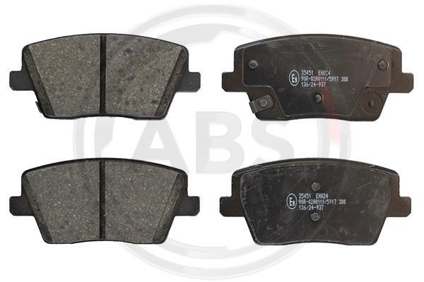 Jeu de 4 plaquettes de frein A.B.S. ALL BRAKE SYSTEMS BV. ref. 35451