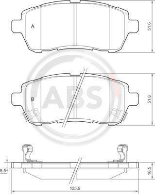 Jogo de 4 pastilhas de travão A.B.S. ALL BRAKE SYSTEMS BV. ref. 37656