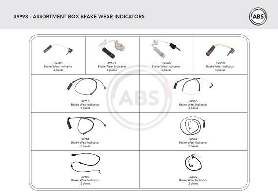 Contacteur de témoin d'usure (Témoin d'usure plaquettes) A.B.S. ALL BRAKE SYSTEMS BV. 39998