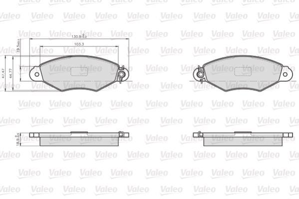 Jeu de 4 plaquettes de frein VALEO ref. 872981