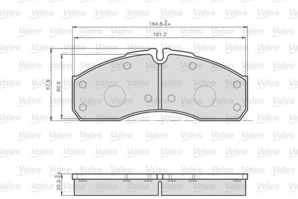 Jeu de 4 plaquettes de frein VALEO 872160