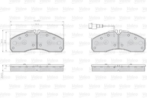 Jeu de 4 plaquettes de frein VALEO ref. 873160