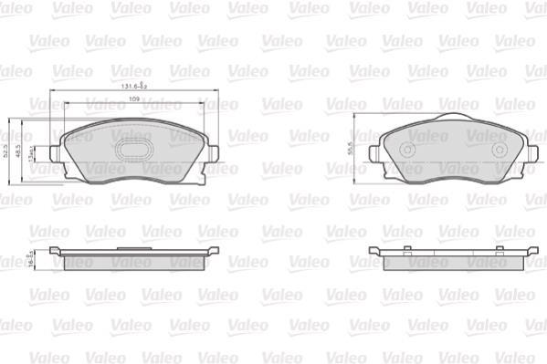 Jeu de 4 plaquettes de frein VALEO ref. 872225