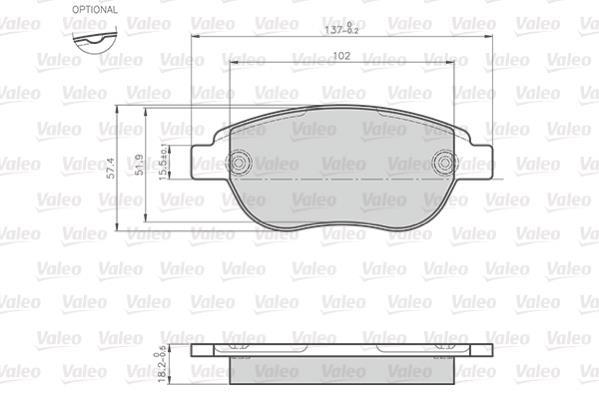 Jogo de 4 pastilhas de travão VALEO ref. 872600