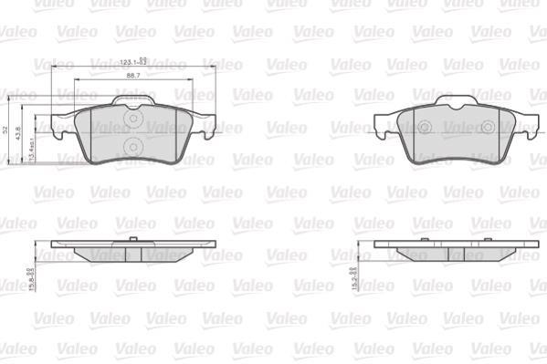 Jeu de 4 plaquettes de frein VALEO ref. 872482