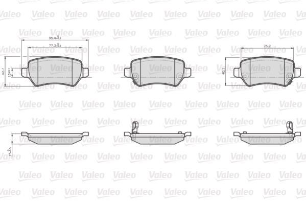 Jeu de 4 plaquettes de frein VALEO ref. 872417