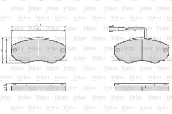 Jeu de 4 plaquettes de frein VALEO ref. 872918