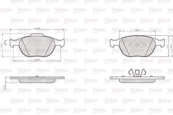 Jeu de 4 plaquettes de frein VALEO ref. 872440