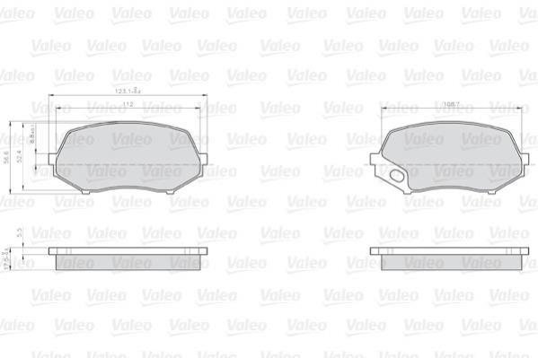 Jeu de 4 plaquettes de frein VALEO ref. 872240