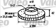 Disques de frein VALEO 186715
