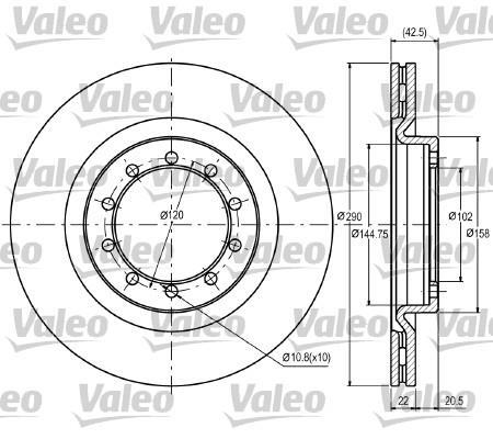 Disques de frein VALEO 187097